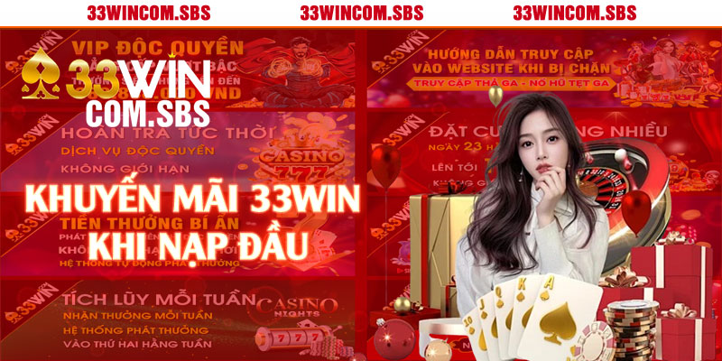 Khuyến mãi 33win khi nạp đầu